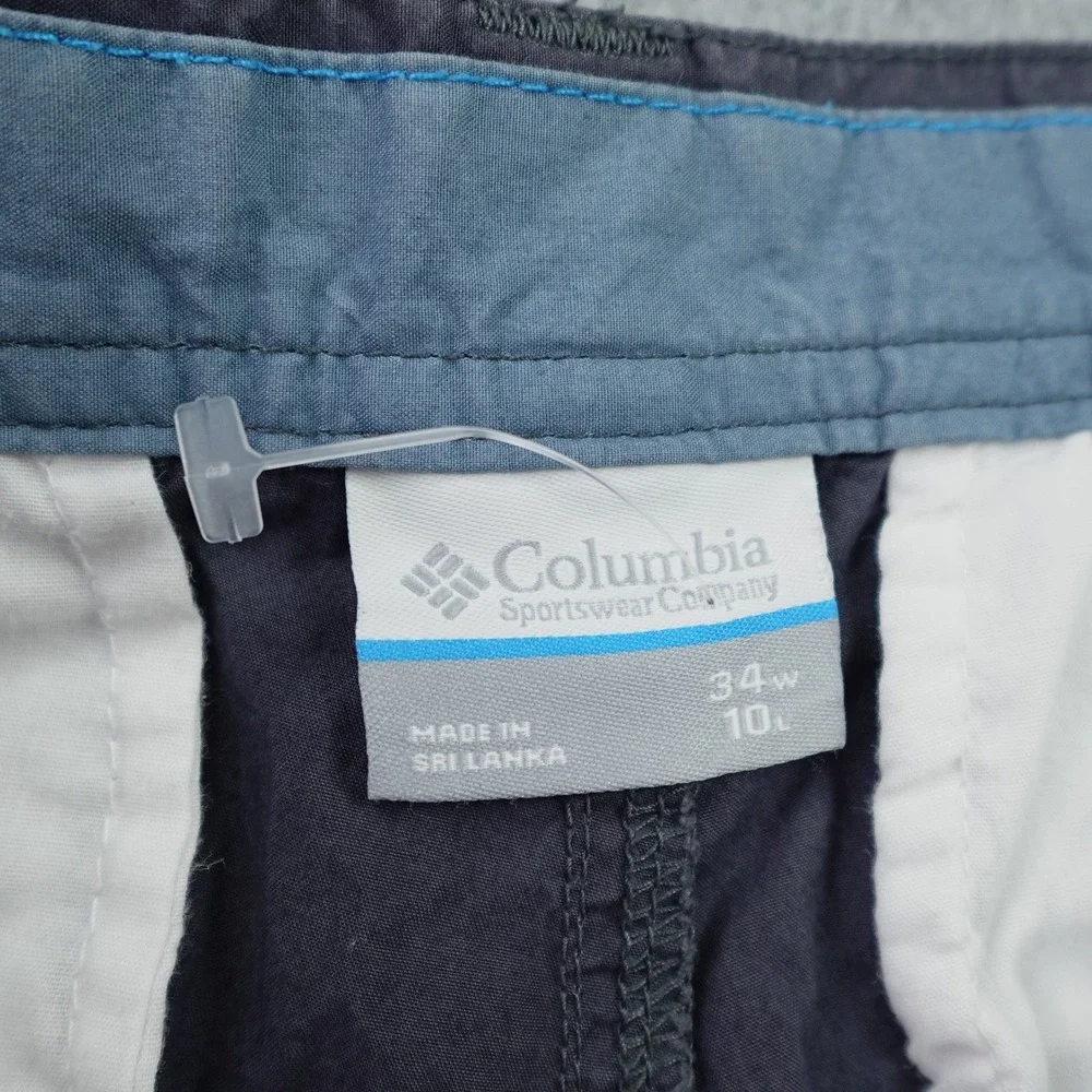 Columbia Shorts Mens 34 Blue Chino Casual Flat Front Cotton Outdoor